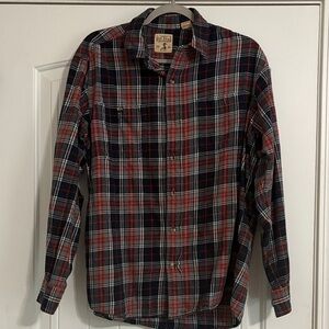 RedHead Casual Plaid Shirt - Navy and Crimson